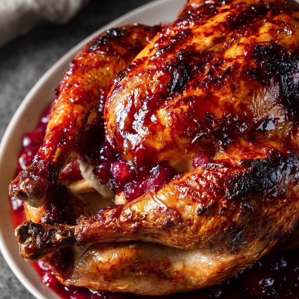 Roasted Turkey with Cranberry Glaze